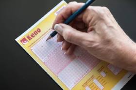 Keno card is a grid of numbers like a lottery ticket